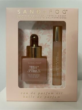 NWT SAND + FOG Vanilla Cake Oil Dropper & Oil Roller Gift Set - 1FLOZ/ 0.33FL
